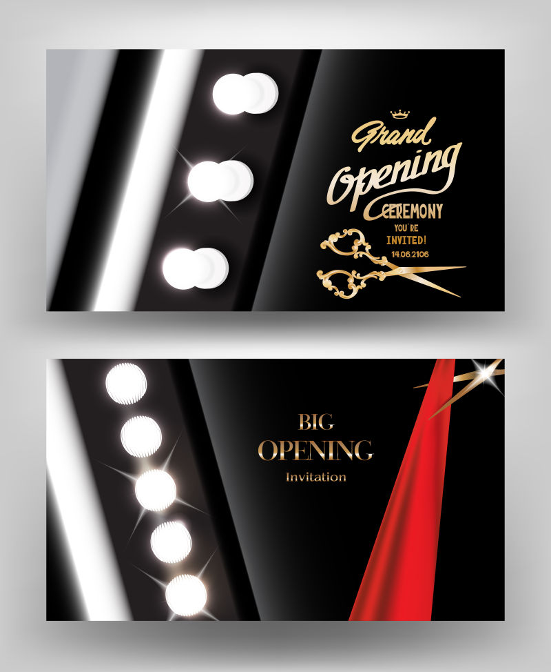 庆祝开业主题的矢量会员卡设计模板