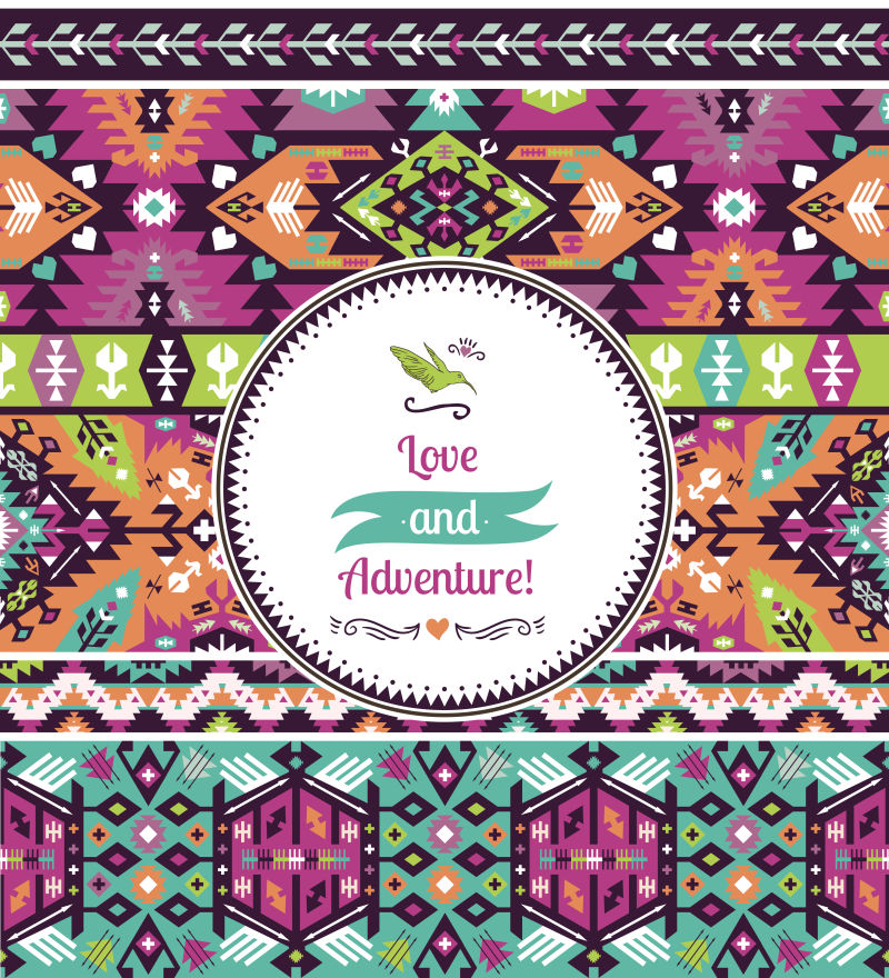 部落风格的无缝花纹矢量背景