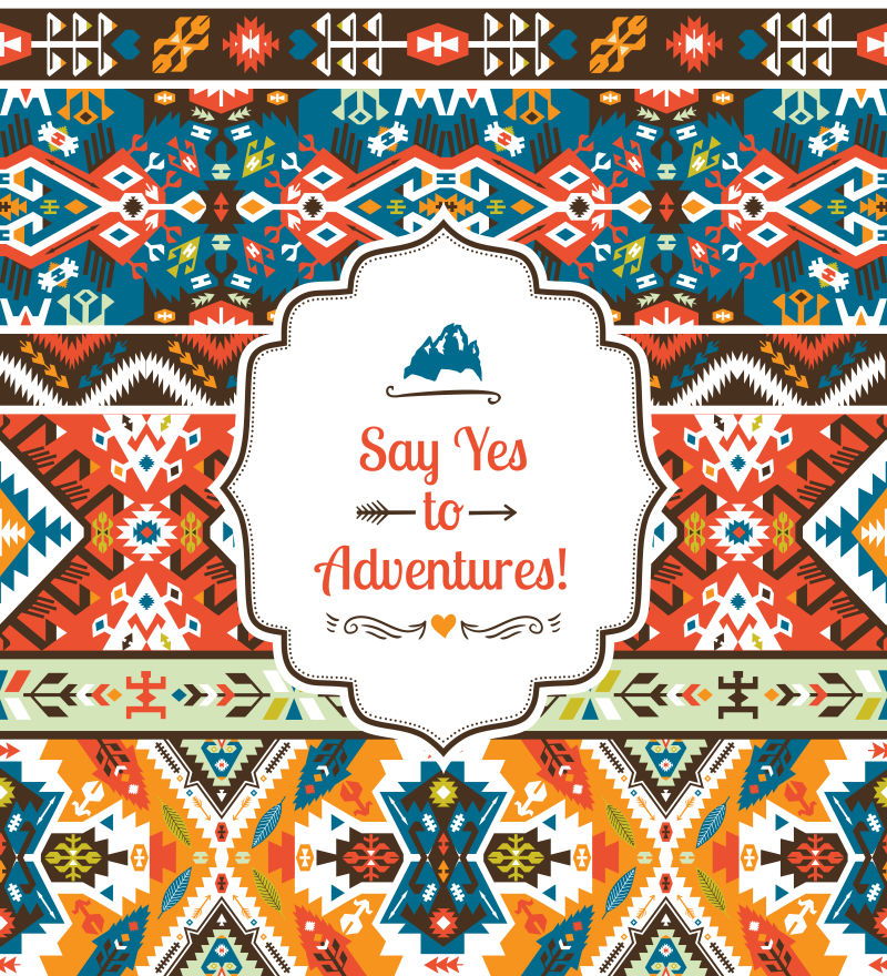 矢量的部落风格插画