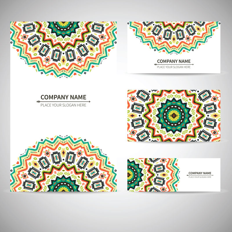 矢量乡村风格卡片设计模板