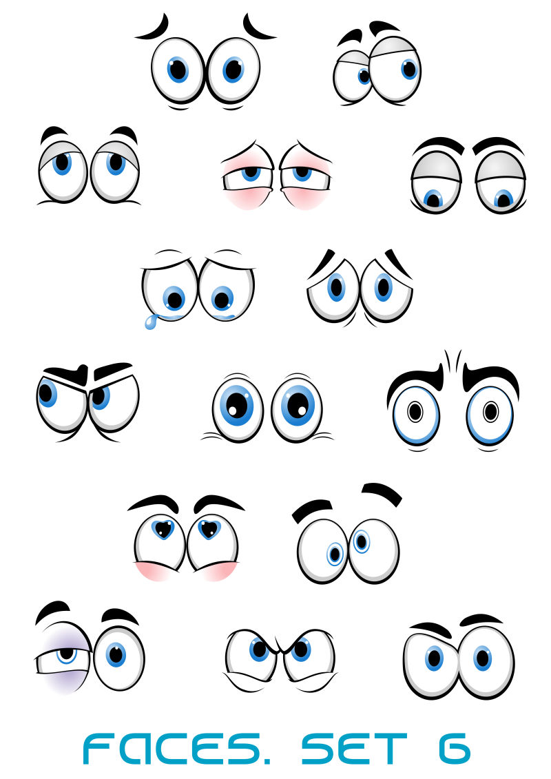 矢量不同表情图片 矢量卡通不同的眼睛合集素材 高清图片 摄影照片 寻图免费打包下载