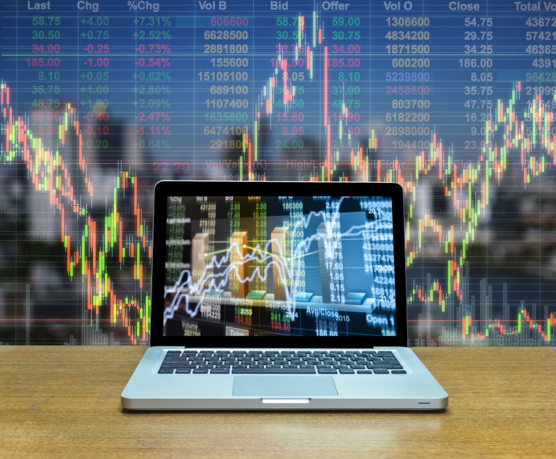 计算机屏幕上的股票交易市场