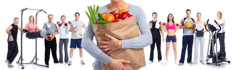 爱健身的人们与需要的蔬果搭配