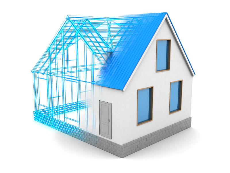 住宅设计模型三维框架