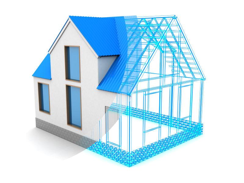 住宅设计三维框架模型
