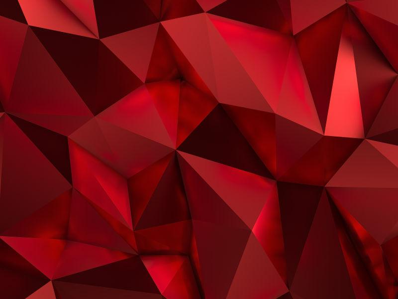 红色的不规则三角形立体背景图案