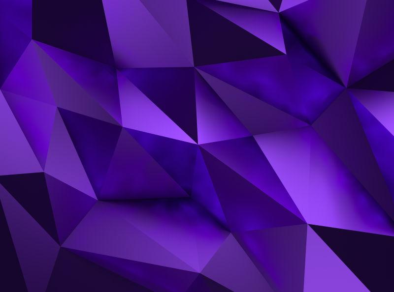紫色的不规则三角形立体背景图案