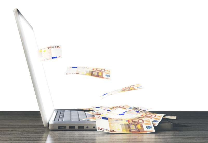 白色背景中飞出欧云的笔记本