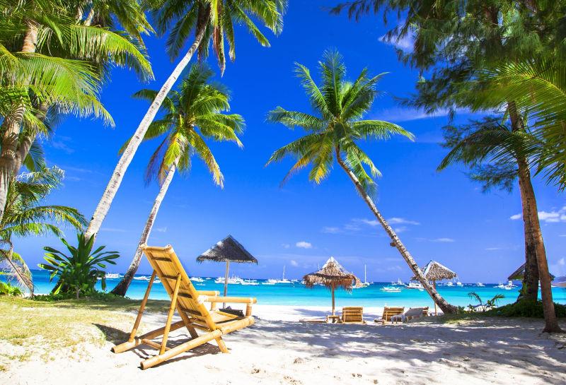 天堂岛上悠闲的度假风景