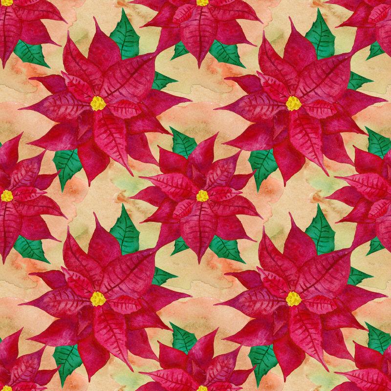 无缝图案水彩插画