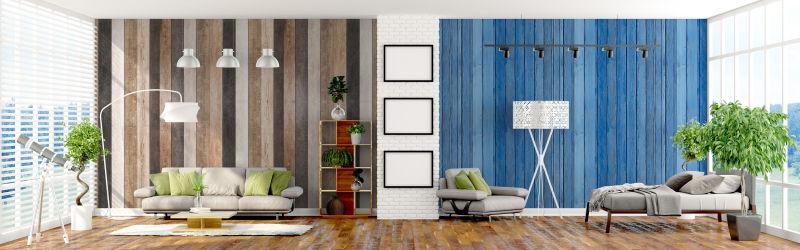 现代明亮的内部客厅