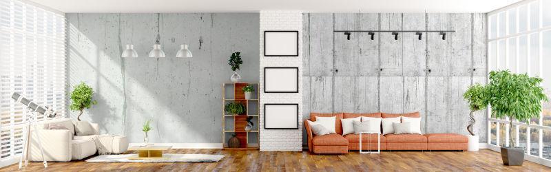 现代明亮的内部两种风格设计