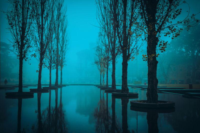 美丽的意大利帕尔马夜景