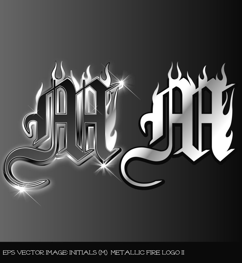 矢量字母M标志设计