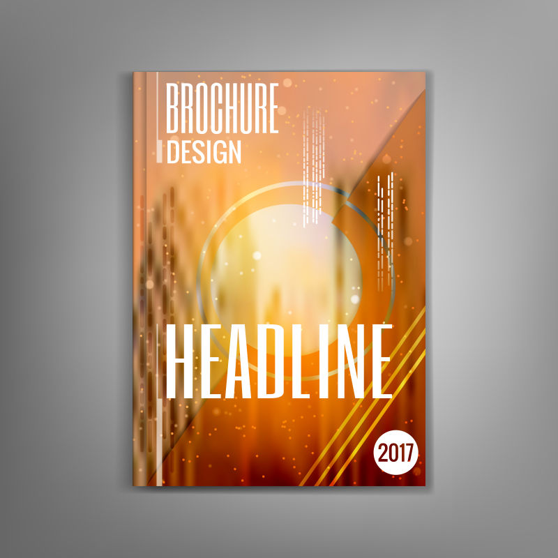 橙色现代模糊几何的矢量版面创意设计模板