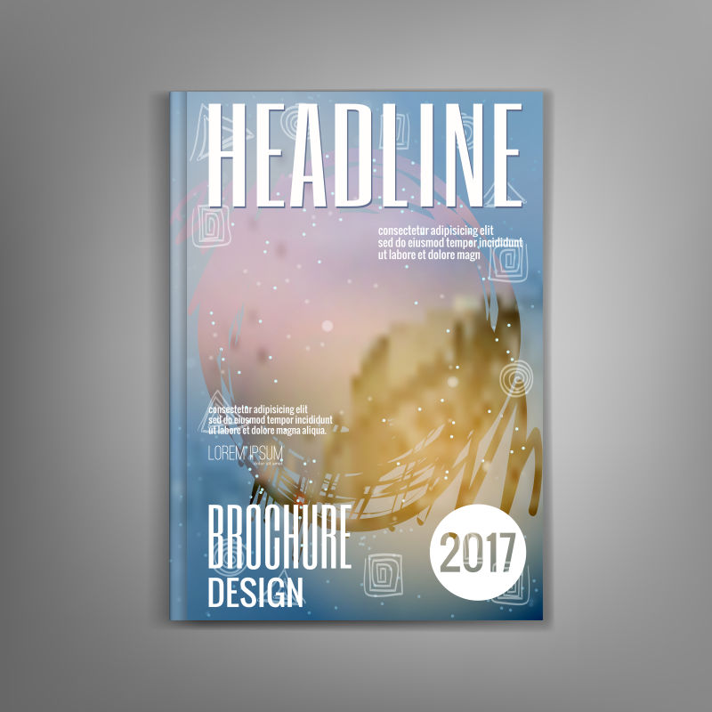 创意模糊玻璃概念的矢量版面创意设计模板