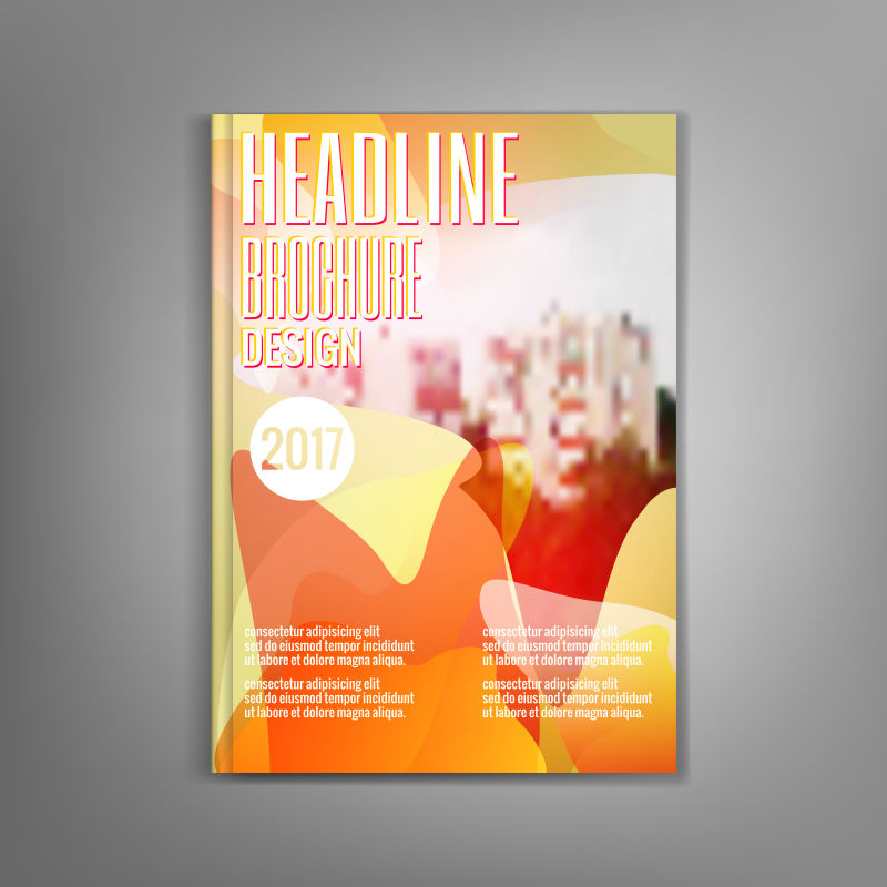 现代橙色几何风格的矢量版面创意设计模板