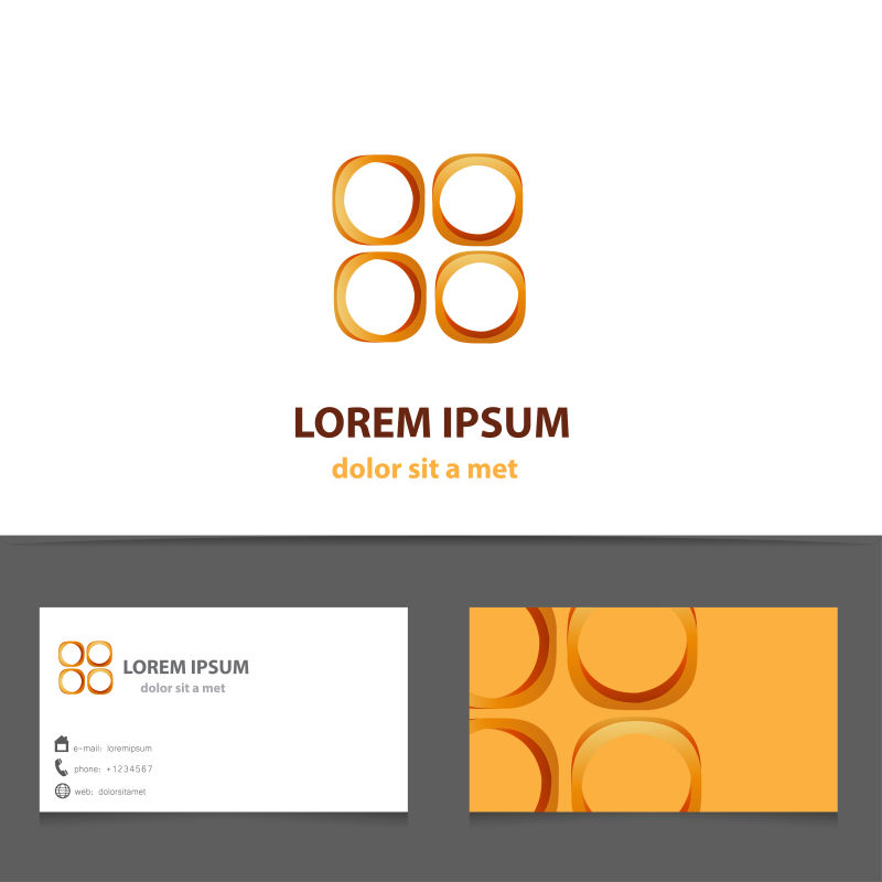 矢量有彩色装饰的名片设计