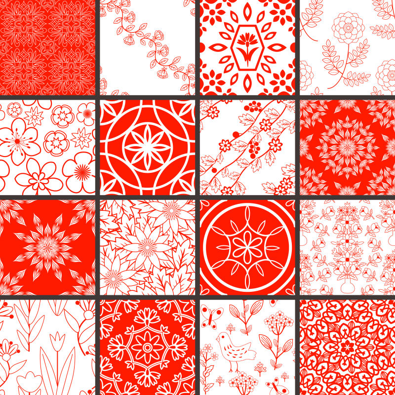 矢量红色创意装饰拼贴背景