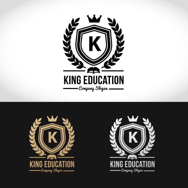 矢量教育王国的徽章标志设计