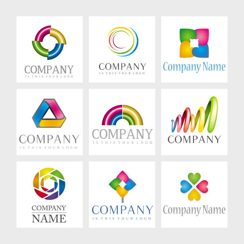 矢量的彩色公司标志设计