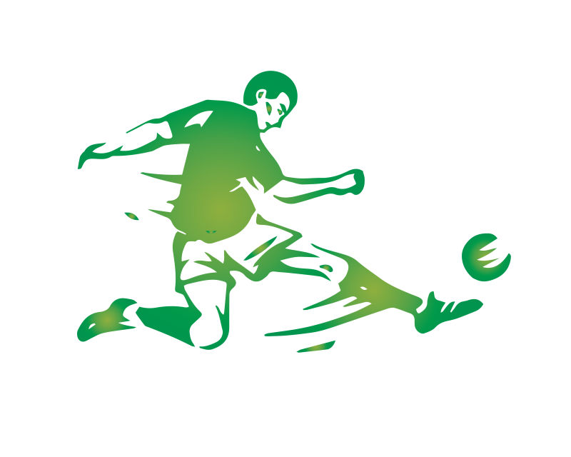 创意绿色矢量足球运动员插图