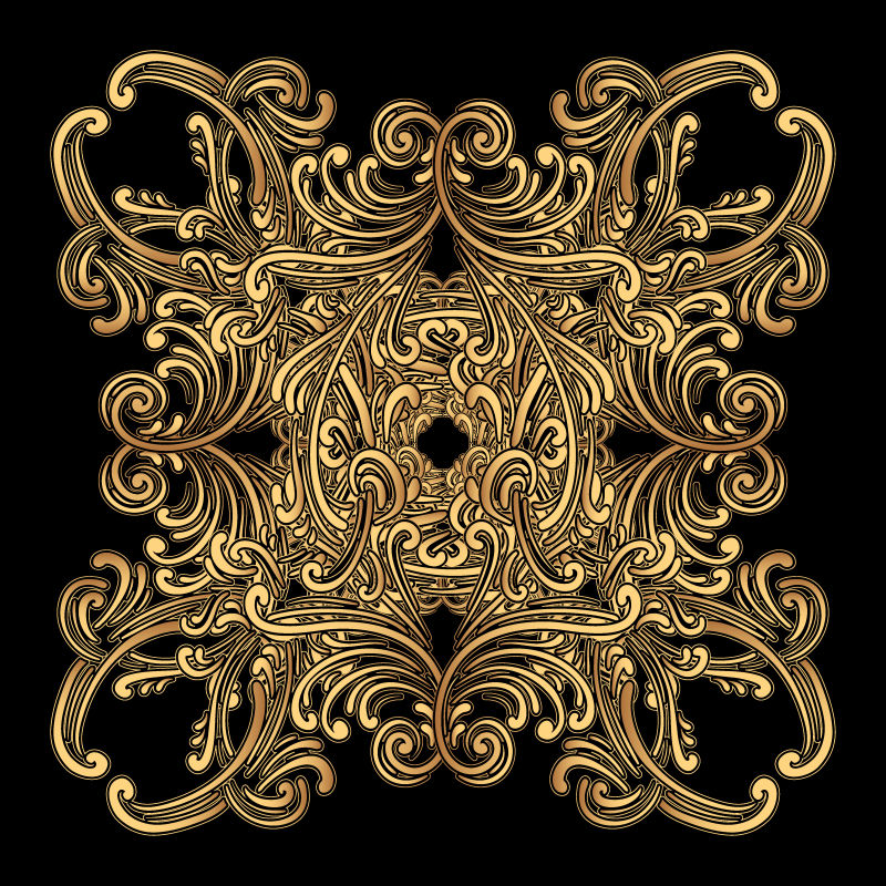 矢量复古金色创意边框设计