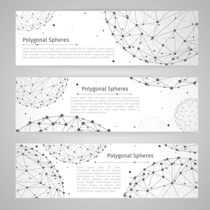 抽象创意分子结构矢量横幅设计模板