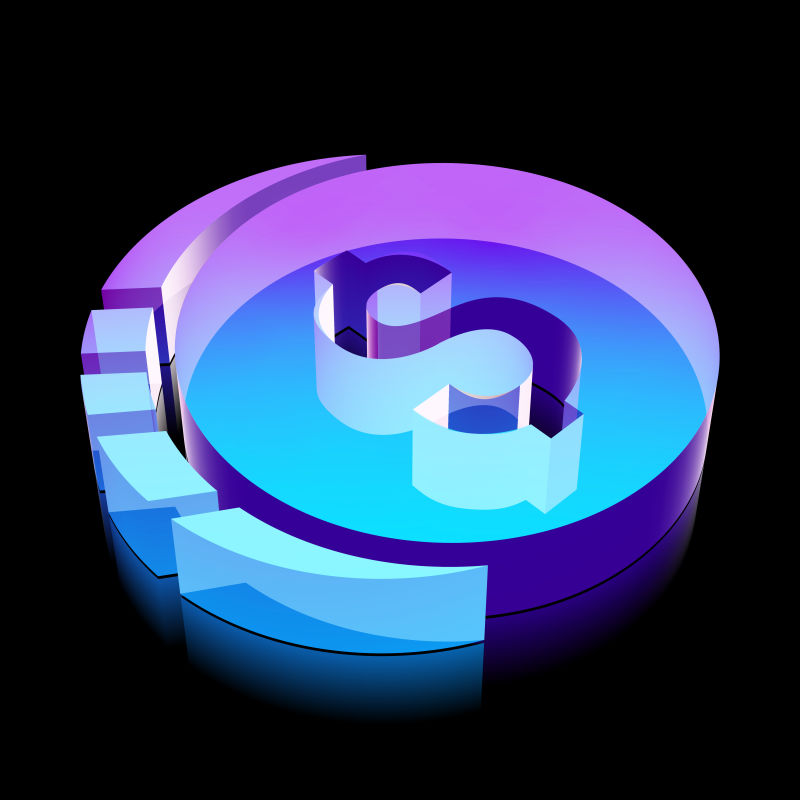 矢量发光的银行商标设计