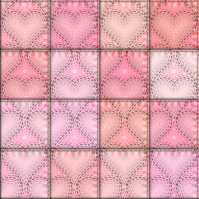 创意矢量心形绣花的图案背景