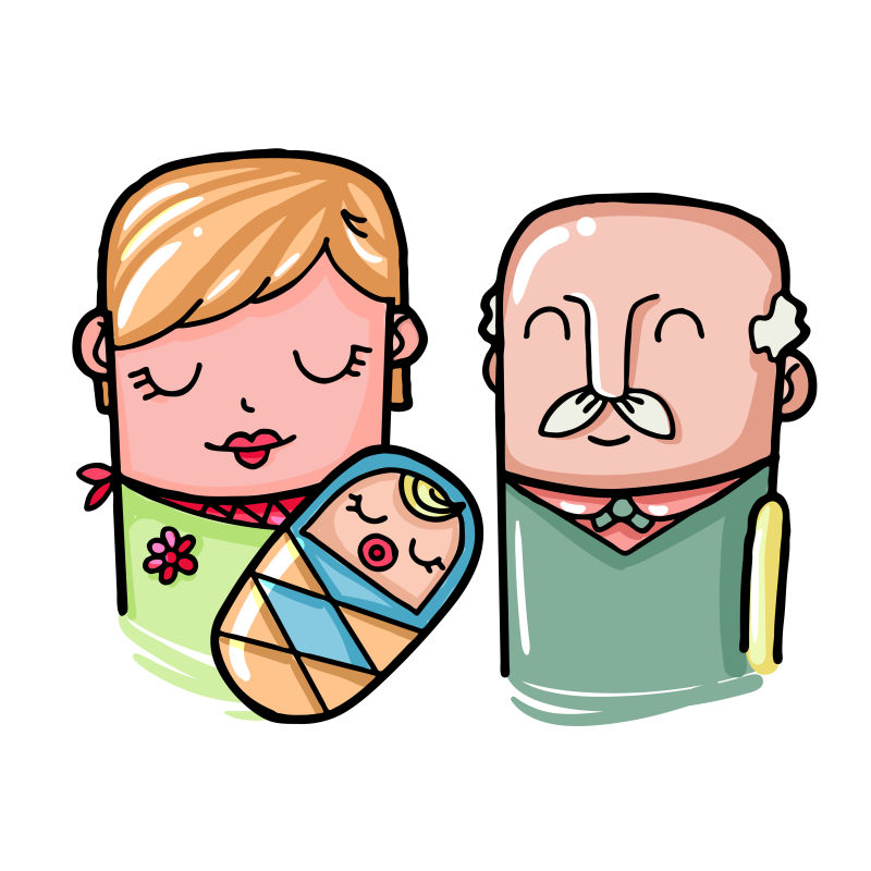 矢量的卡通人物插图设计