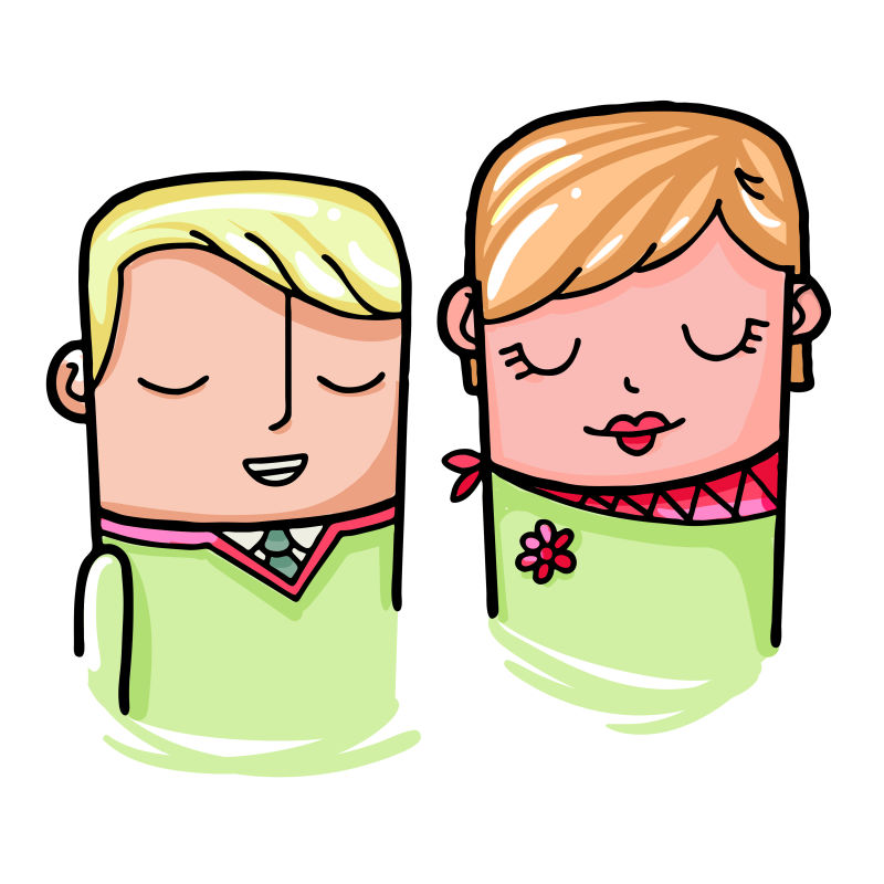 个性的卡通人物矢量插图设计