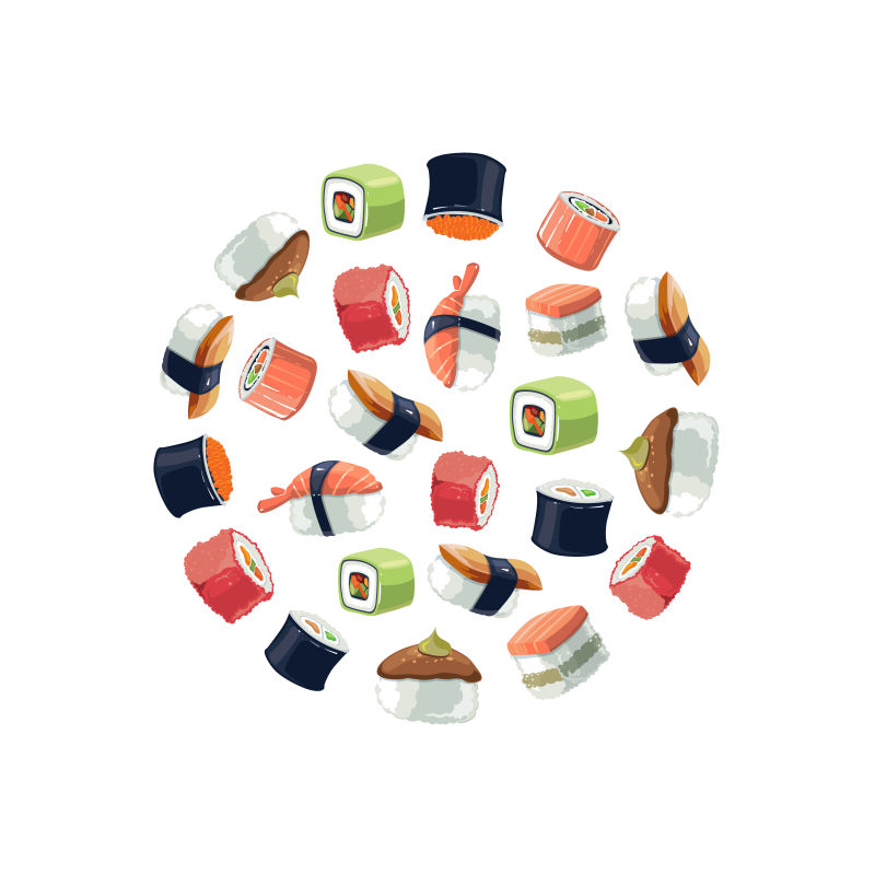矢量卡通寿司海报设计
