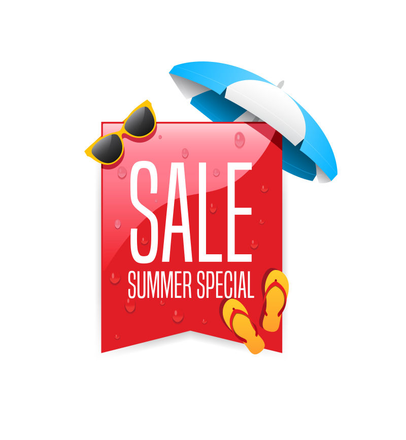 矢量夏季特价促销标签设计