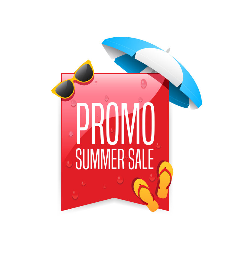 矢量夏日促销的标签设计
