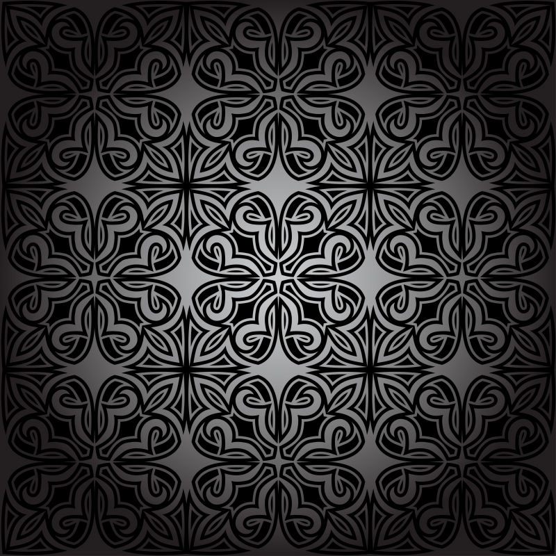创意矢量花纹黑色装饰图案背景