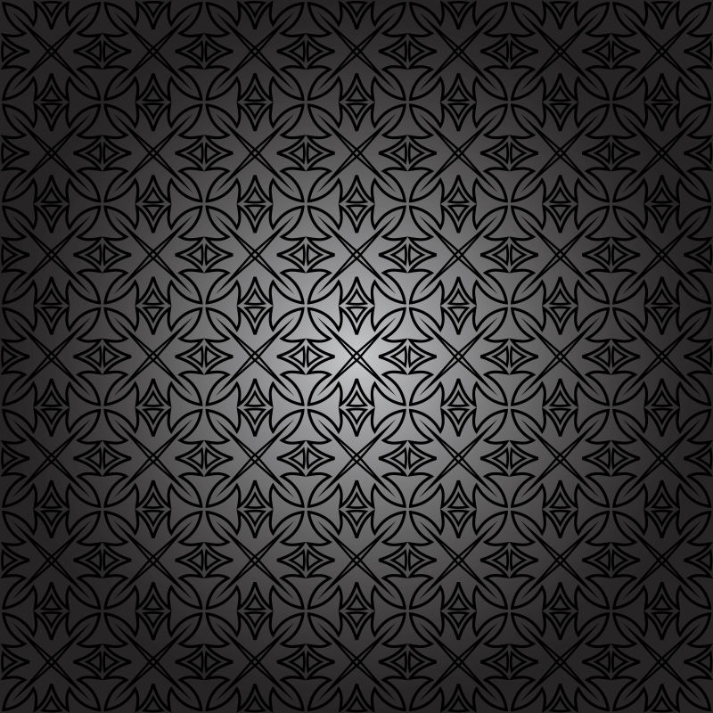 创意矢量黑色装饰纹样图案无缝背景