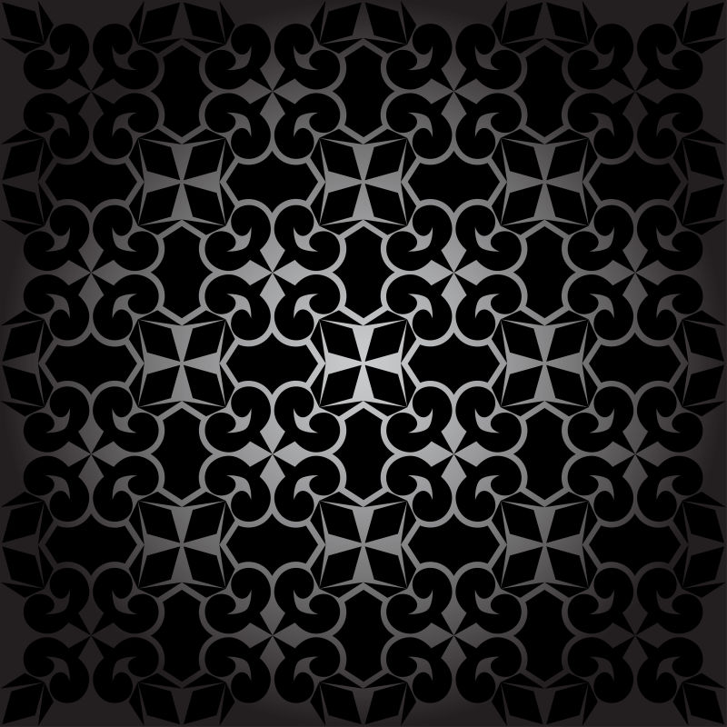 创意矢量哥特式花纹黑背景