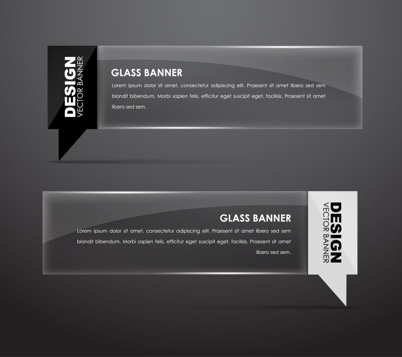 创意矢量玻璃材质的气泡横幅设计元素