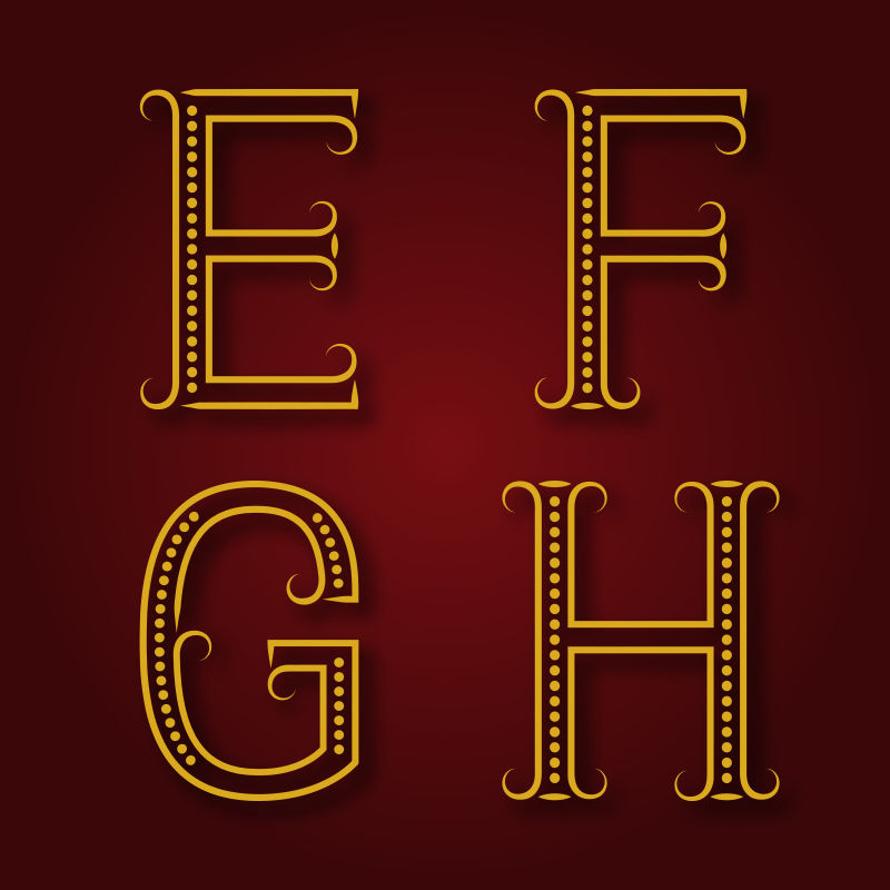 矢量创意金色字母