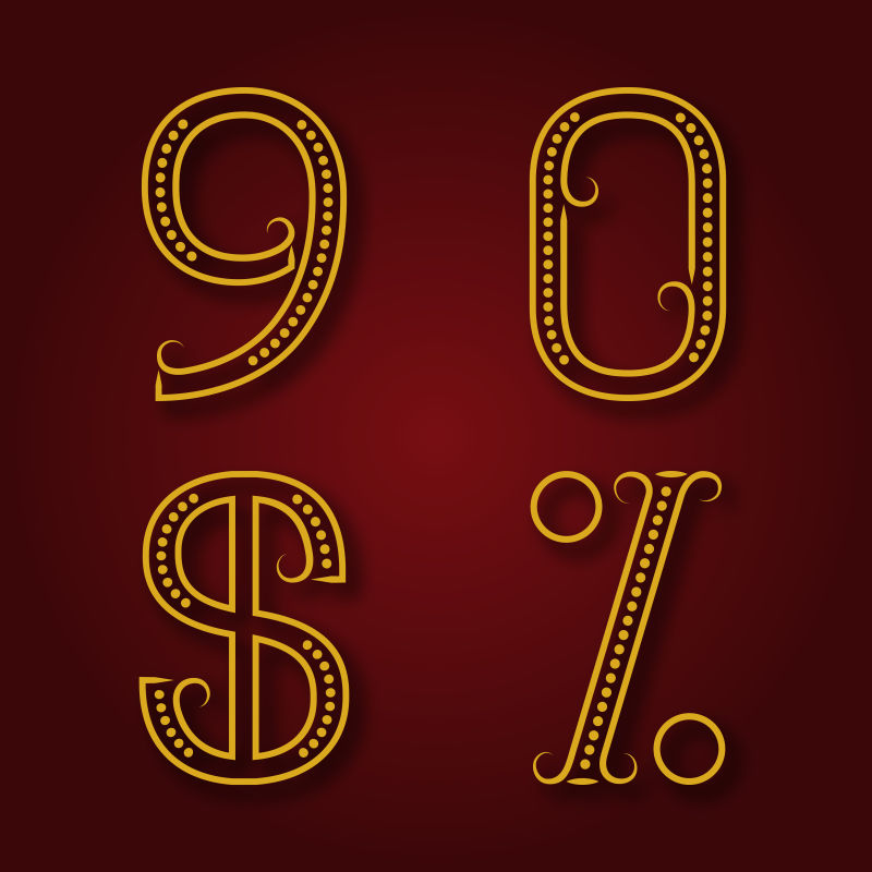 矢量创意金色线条字母设计