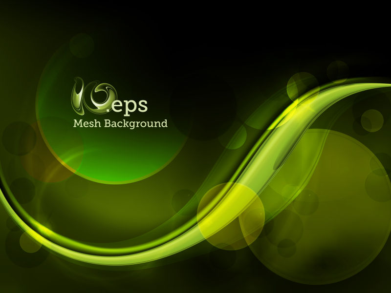 抽象的绿色波形矢量背景