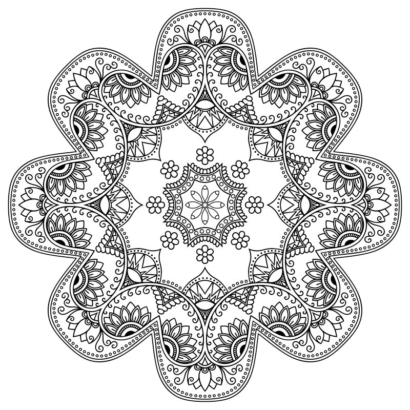 矢量的曼荼罗插图