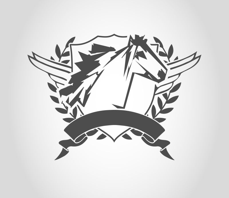 矢量抽象马的标志设计