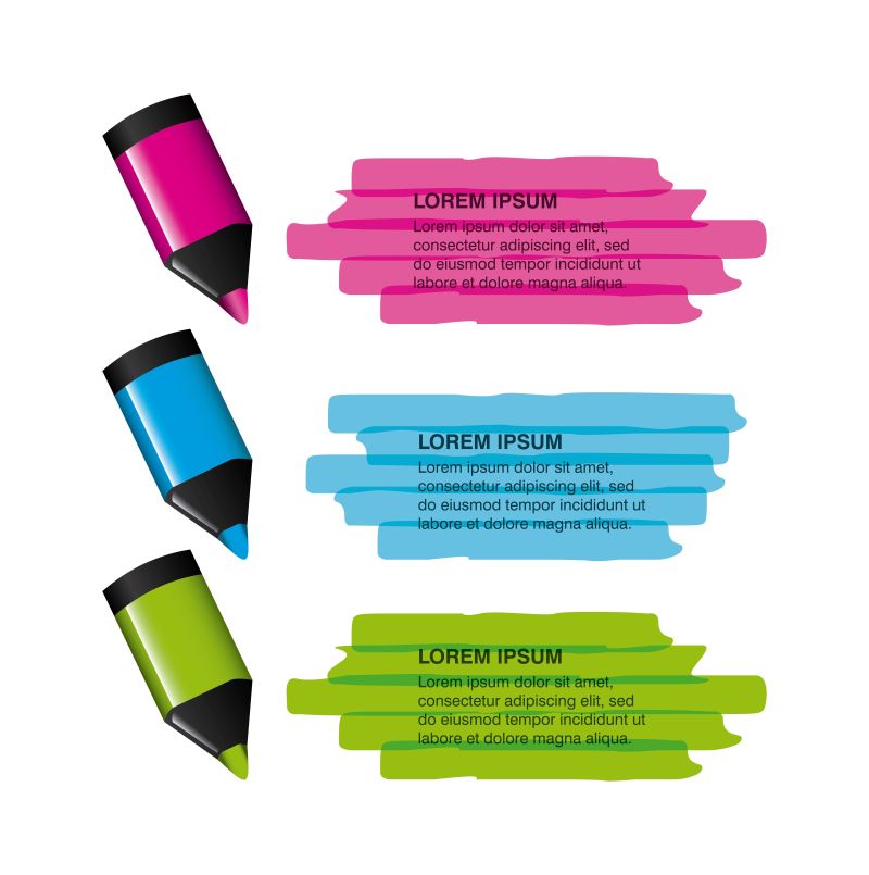 矢量的彩色铅笔图案信息图表