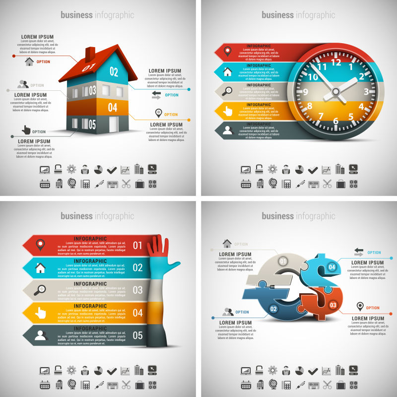 商业信息图表矢量设计