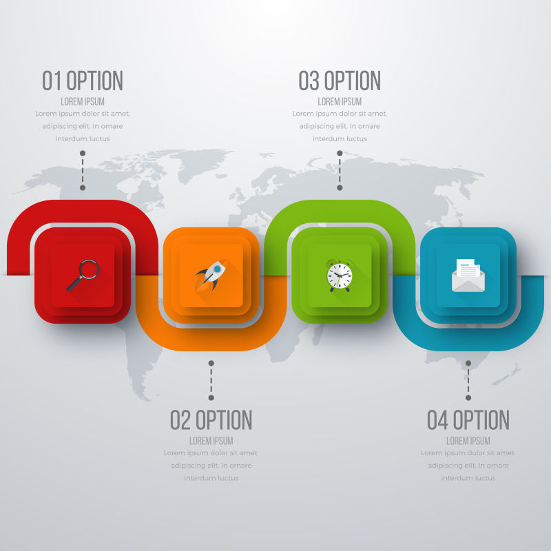 矢量的彩色信息图形设计模板