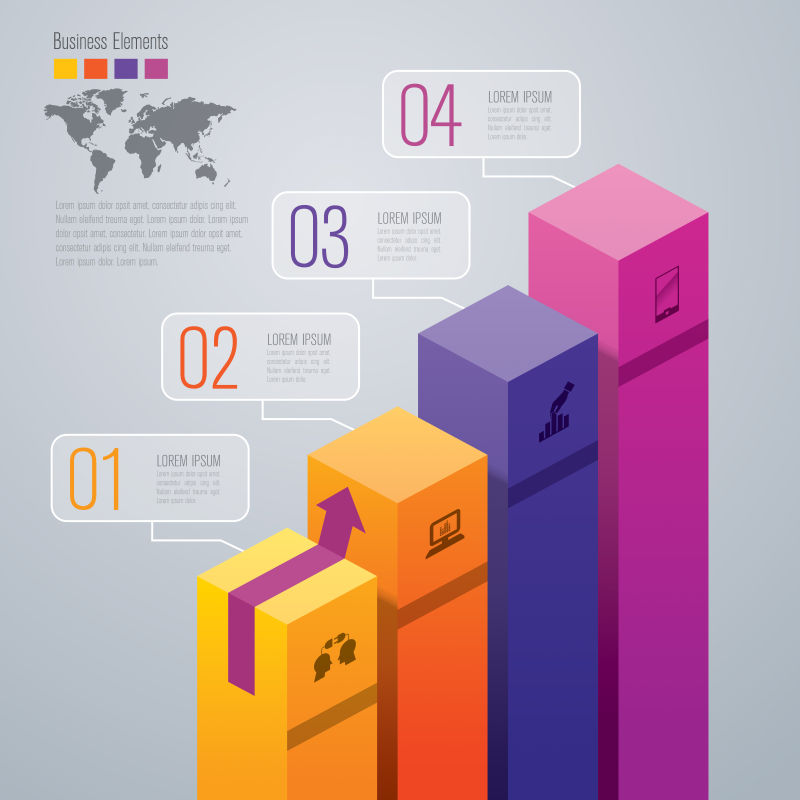 矢量的彩色条形统计表设计