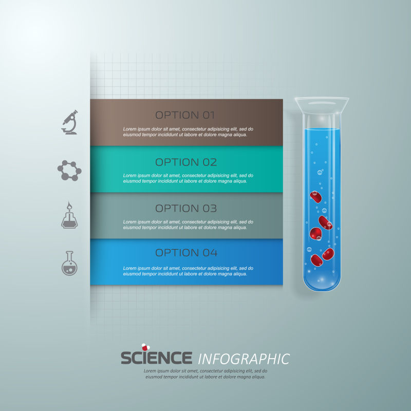 有着试管图案的矢量信息图表设计