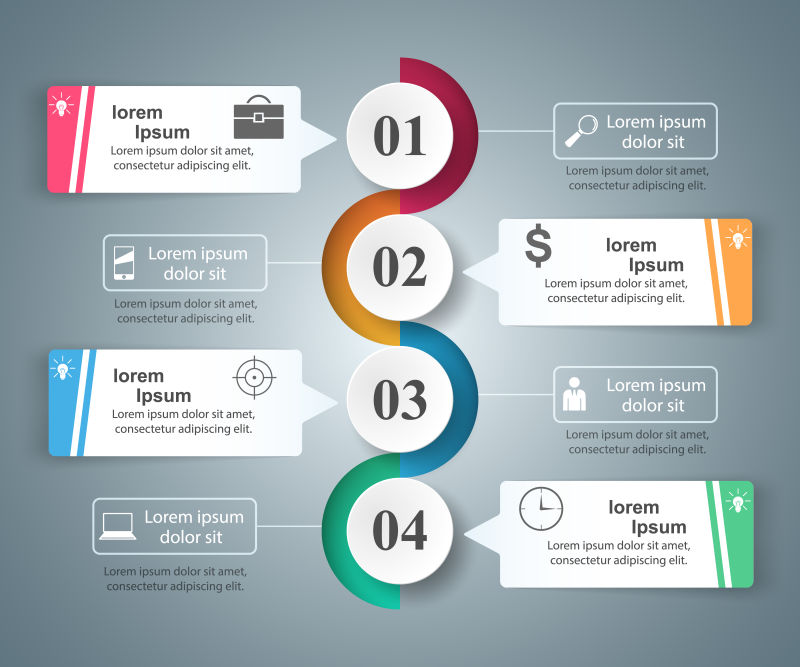 简洁的业务信息图表矢量设计